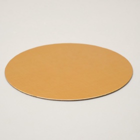 Подложка кондитерская для торта, круглая, золото - белый, 16 см, 1.5 мм (комплект 20 шт)