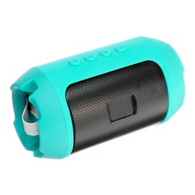 Портативная колонка LuazON LAB-68, 3 Вт, 500 мАч, AUX, USB, FM, microSD, бирюзовая 4283559