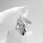 Серьги металл «Атмосфера» ромб мятый, цвет серебро - Фото 3