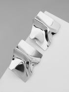 Серьги металл «Атмосфера» ромб мятый, цвет серебро - фото 60895068