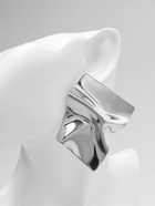 Серьги металл «Атмосфера» ромб мятый, цвет серебро - фото 60895069