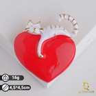 Брошь «Кот мартовский», цвет красно-белый в золоте - Фото 1