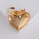 Брошь «Кот мартовский», цвет красно-белый в золоте - Фото 3