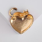 Брошь «Кот мартовский», красно-чёрная в золоте - Фото 3