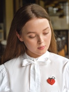 Брошь «Кот мартовский», красно-чёрная в золоте 4570904 - фото 16883503