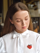 Брошь «Кот мартовский», красно-чёрная в золоте - Фото 5