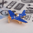 Брошь «Самолёт» с пропеллером, цвет синий в золоте - фото 307061675