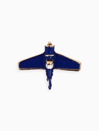 Брошь «Самолёт» с пропеллером, цвет синий в золоте - Фото 1