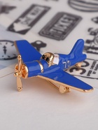 Брошь «Самолёт» с пропеллером, цвет синий в золоте 4570905