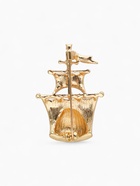 Брошь «Корабль» паруса, красная в золоте - Фото 2