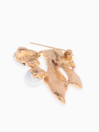 Брошь «Золотая рыбка с жемчужиной», разноцветная в золоте - Фото 3