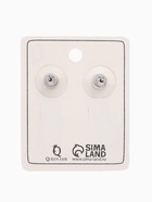 Серьги со стразами «Весна» овал квадрат, синие в серебре - Фото 4