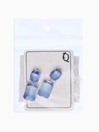 Серьги со стразами «Весна» овал квадрат, синие в серебре - Фото 5