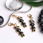 Шарм «Зайчик», цвет чёрно-белый в золоте - Фото 2