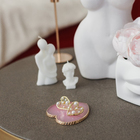 Серьги с жемчугом «Грейс» сердечки, цвет белый в золоте - Фото 4