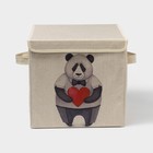 Короб стеллажный для хранения с крышкой «Влюблённая панда», 30×30×28.5 см - Фото 2