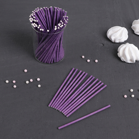 Палочки для кейкпопсов, 10x0,2 см, 100 шт, цвет фиолетовый