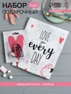 Набор «Фламинго»: полотенце, 40×73 см, саржа 190 г/м², формочки для печенья - Фото 1