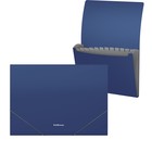 Папка-картотека на резинке A4, 12 отделов, ErichKrause Matt Classic, синяя - фото 301521923