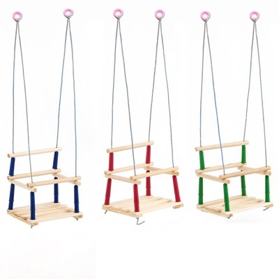 Качели подвесные, дерево, сиденье 33×22 см, цвет МИКС