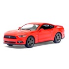 Машина металлическая Ford Mustang GT, 1:38, открываются двери, инерция, цвет красный - Фото 1
