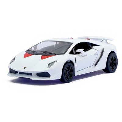 Машина металлическая Lamborghini Sesto Elemento, 1:38, открываются двери, инерция, цвет белый