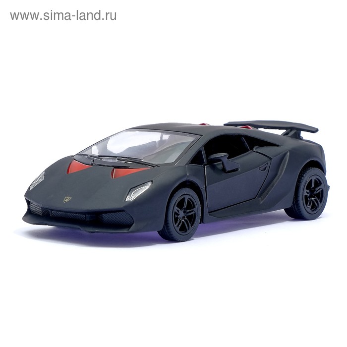 Машина металлическая Lamborghini Sesto Elemento, 1:38, открываются двери, инерция, цвет чёрный - Фото 1