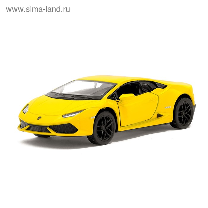 Машина металлическая Lamborghini Huracan LP610-4, 1:36, открываются двери, инерция, цвет жёлтый - Фото 1