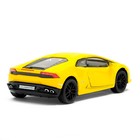 Машина металлическая Lamborghini Huracan LP610-4, 1:36, открываются двери, инерция, цвет жёлтый - Фото 3