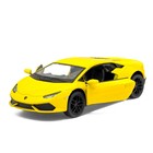 Машина металлическая Lamborghini Huracan LP610-4, 1:36, открываются двери, инерция, цвет жёлтый - Фото 4
