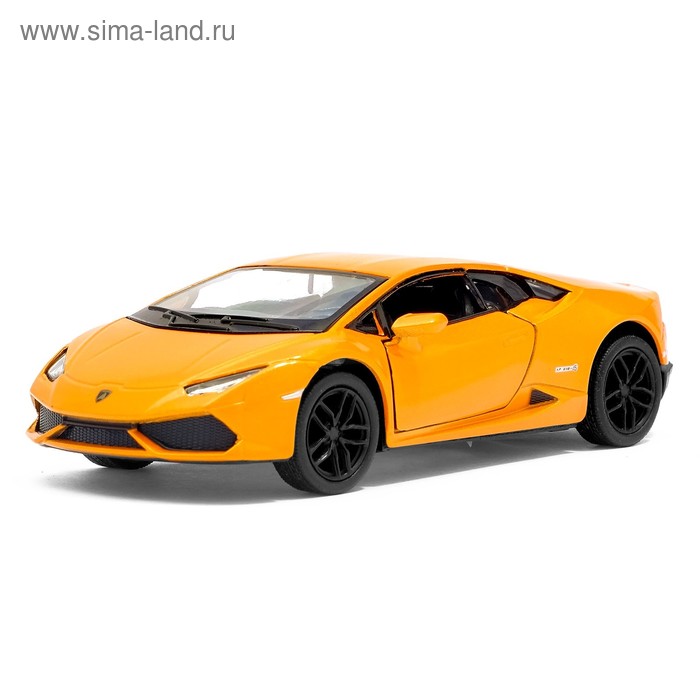 Машина металлическая Lamborghini Huracan LP610-4, 1:36, открываются двери, инерция, цвет оранжевый - Фото 1
