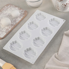Форма для муссовых десертов и выпечки Доляна «Куше», силикон, 30×17×1,7 см, 8 ячеек (6×1,5 см), цвет белый - Фото 3