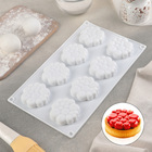 Форма силиконовая для муссовых десертов и выпечки Доляна «Молекула», 30×17×1,7 см, 8 ячеек, 6×1,5 см, цвет белый - фото 10977920
