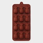 Форма для конфет и шоколада Доляна «Ананас», силикон, 22.5×10.5 см, 12 ячеек, коричневая - Фото 3
