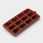 Форма для конфет и шоколада Доляна «Ананас», силикон, 22.5×10.5 см, 12 ячеек, коричневая - Фото 4
