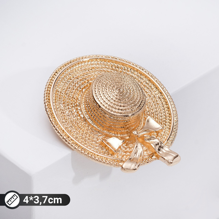 Брошь «Шляпка», цвет золото - Фото 1