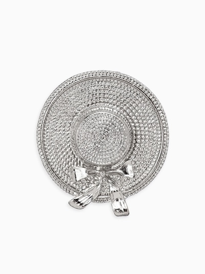 Брошь «Шляпка», цвет серебро