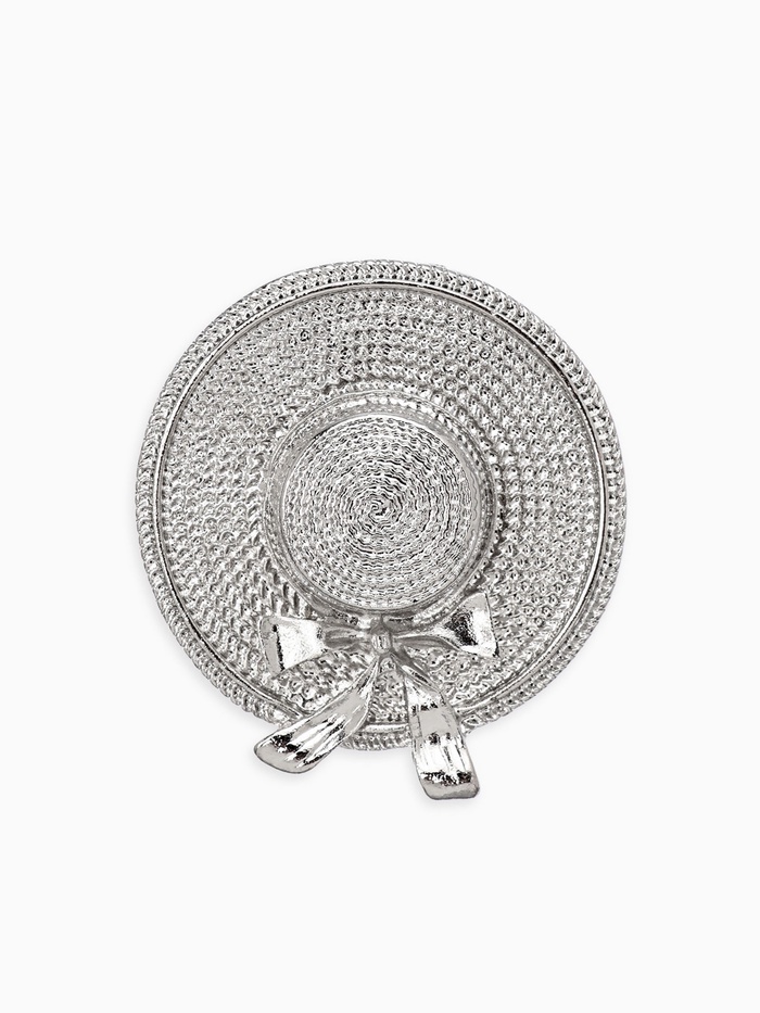 Брошь «Шляпка», цвет серебро - Фото 1