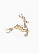 Брошь «Олень», белая в золоте - Фото 1