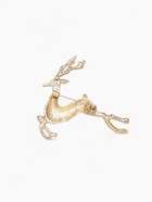 Брошь «Олень», белая в золоте - Фото 3