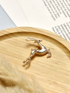 Брошь «Олень», белая в золоте - Фото 2