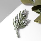 Брошь «Букет» ландыши, бело-зелёная - Фото 1