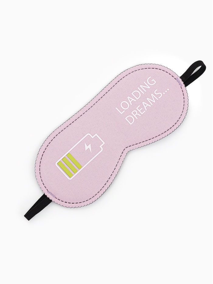 Маска для сна «Зарядка», 19×9 см, резинка одинарная, розовая - Фото 1