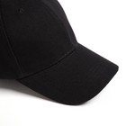 Бейсболка мужская однотонная MINAKU на липучке, размер 58, чёрная - Фото 2