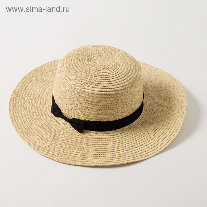 Шляпа женская MINAKU "Summer" цвет бежевый, р-р 56-58 - Фото 1