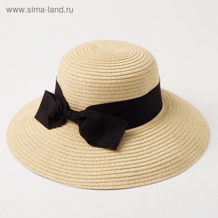 Шляпа женская MINAKU "Beach", размер 56-58, цвет бежевый - Фото 1