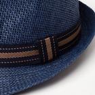 Шляпа мужская MINAKU "Пляж", размер 58, цвет синий - Фото 2