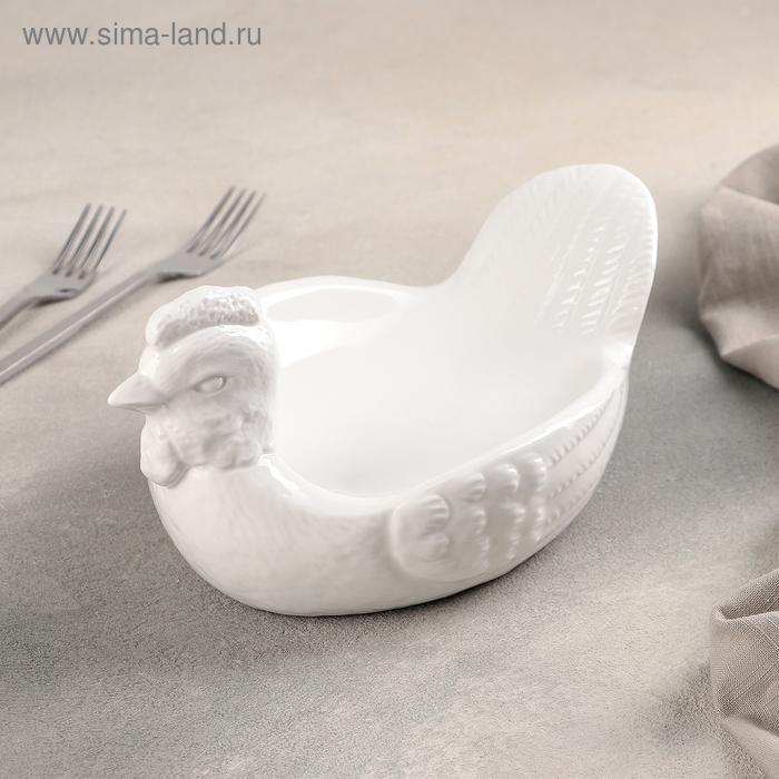 Блюдо керамическое сервировочное «Курочка», 23×15 см - Фото 1
