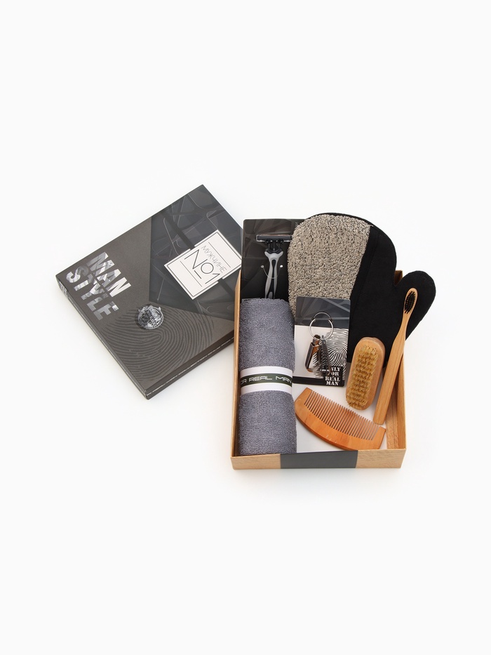 Набор подарочный «Мужчине №1», 7 предметов, полотенце и аксессуары - Фото 1