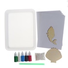 Набор для творчества «Рисуем в технике Эбру. Русалочка», 10 листов, А5, 2 деревянных трафарета - Фото 2